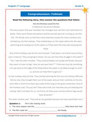 cover image of Grade 5 English: Comprehension - Folktale